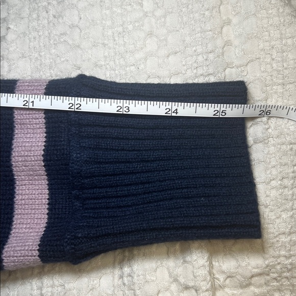 Kate Spade Navy and Pink Striped Sweater with Yellow Accent size S - Picture 6 of 7
